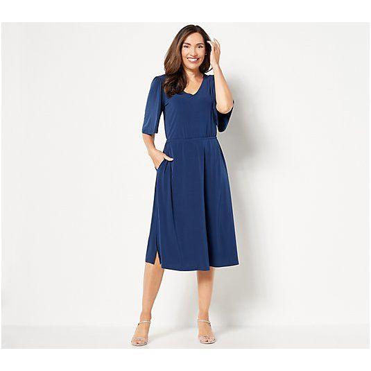 Girl With Curves Petite Knit Midi Dress with (Midnight, Petite 1X) A504599