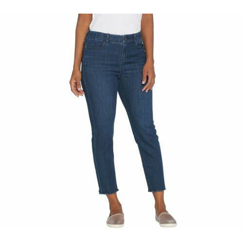 Kelly by Clinton Kelly Striaght Regular Crop Jeans (Dark Indigo, 2) A304695