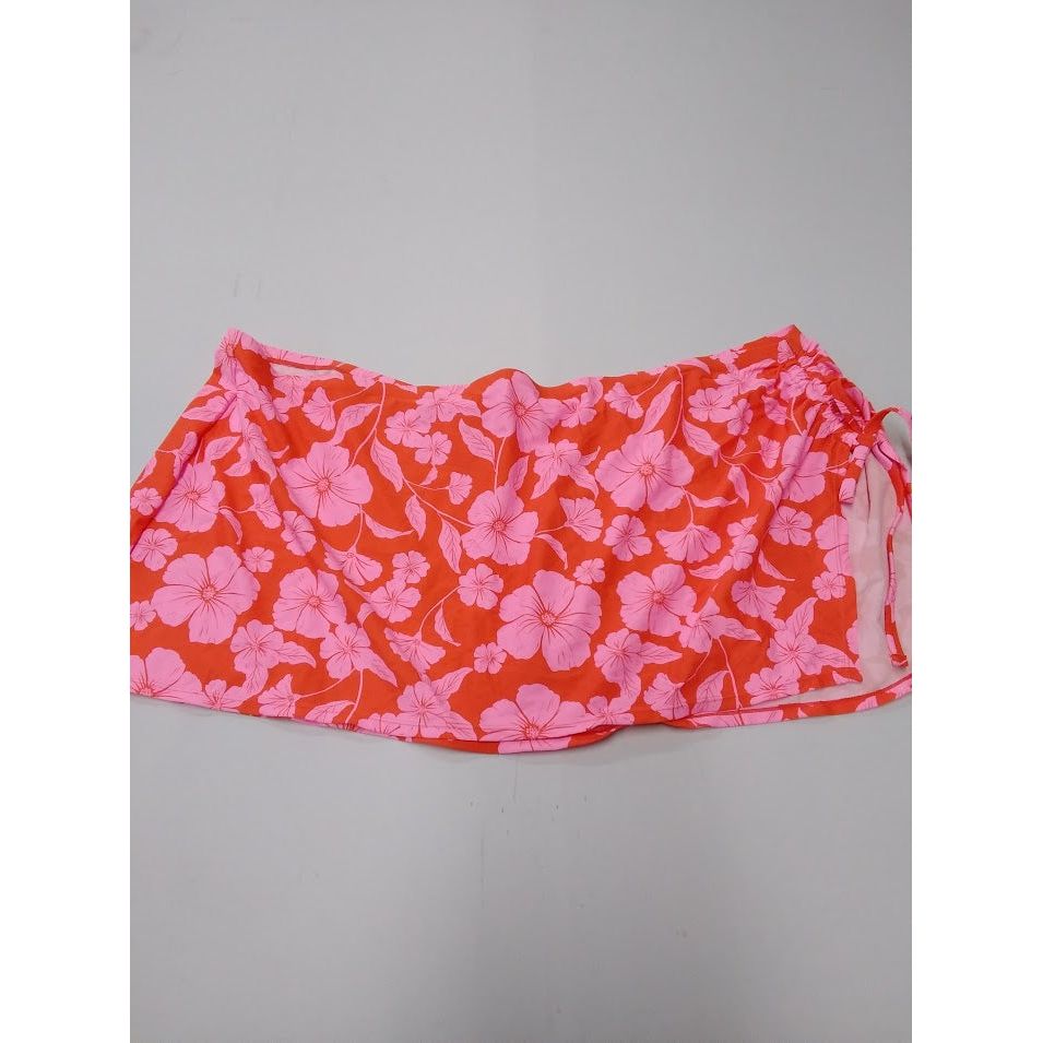 Women's Cinch Side Skirt Cover Up -- Wild Fable Orange/Pink Tropical Print 3X