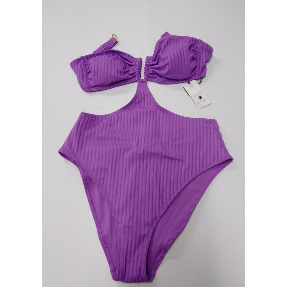 Women's Bandeau Cut Out One Piece Swimsuit -- Shade & Shore Purple M