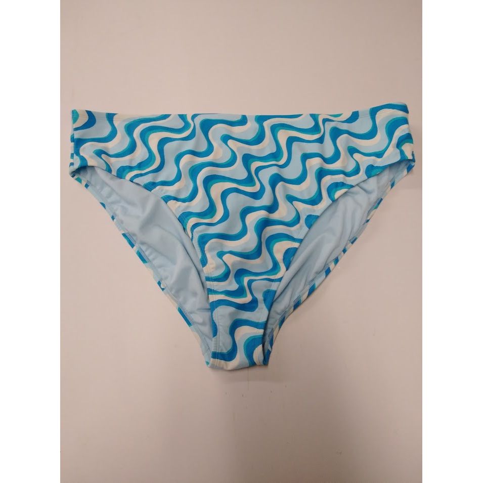 Women's High Leg Cheeky Bikini Bottom - Wild Fable Blue Swirl Print 3X