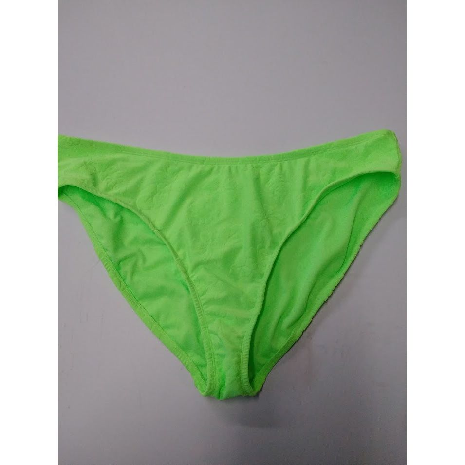 Women's Terry Textured High Leg Cheeky Bikini Bottom - Wild Fable Green 1X